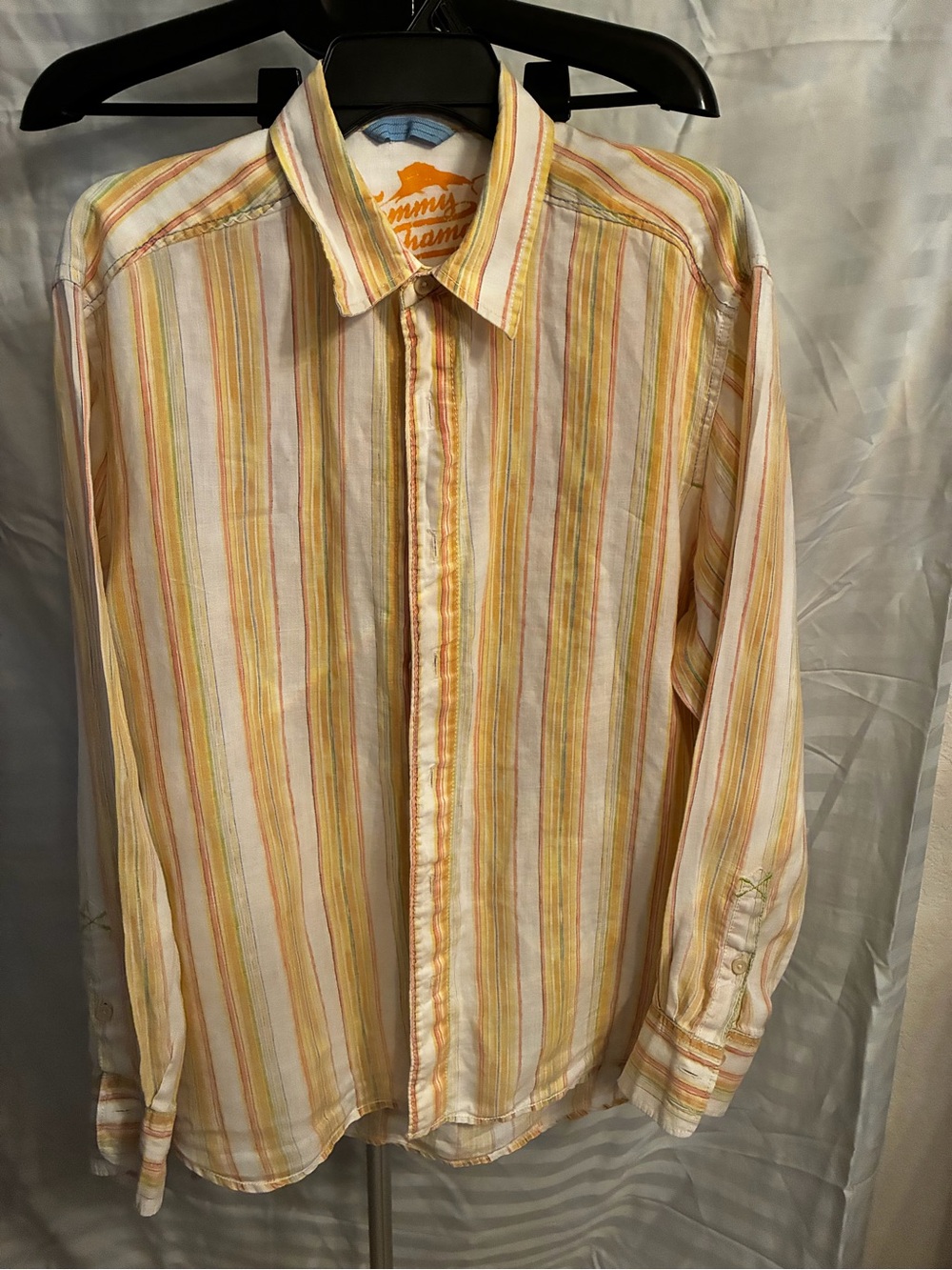Tommy Bahama Long Sleeved Shirt in Yellow/Orange Stripes